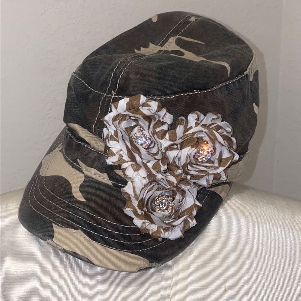 OTTO Camouflage Cap with Floral Accents